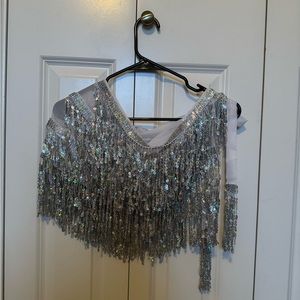 Silver Adjustable Skirt with Tie